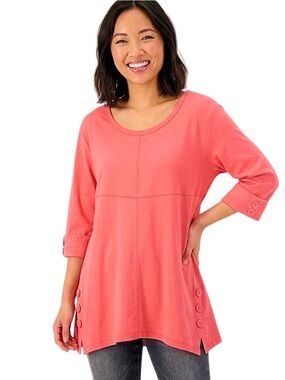 Simply Noelle Coral A-Line Tunic Top Size L/XL